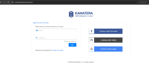 Kamatera console screenshot