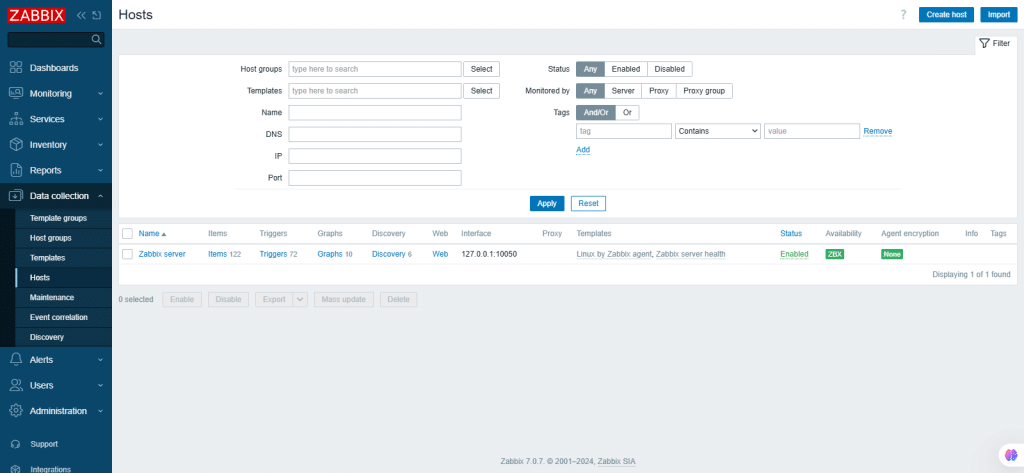 zabbix screenshot