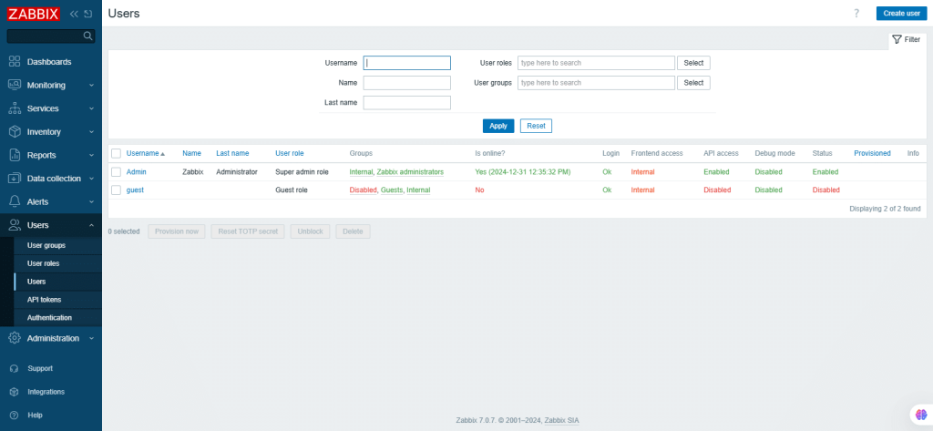 zabbix screenshot