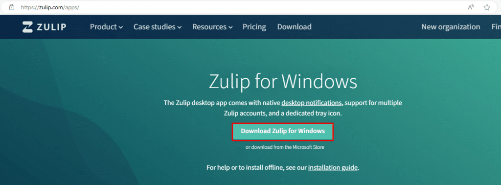 Zulip screenshot